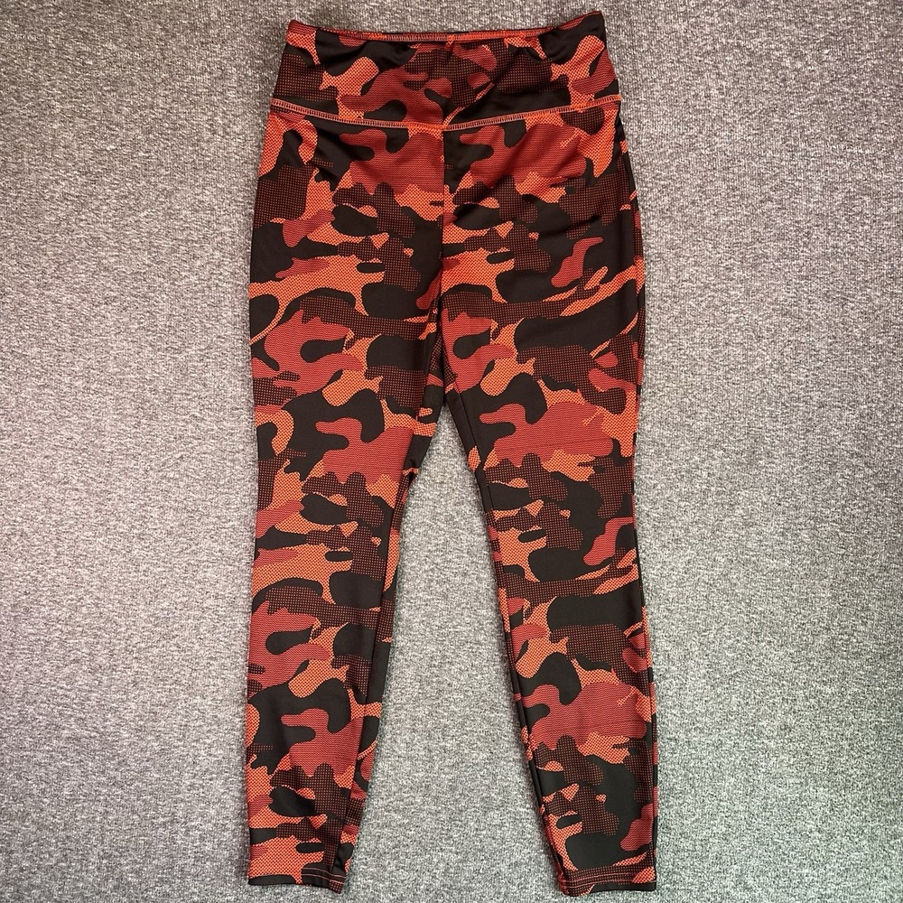 Wild Fable Leggings Womens M‎ Orange Black Camo High Rise Active Workout 27x26